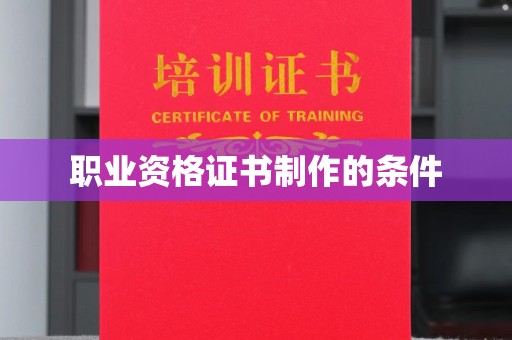 孙吴职业资格证书制作的条件