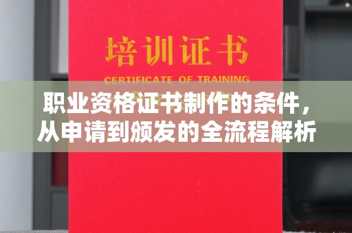 孙吴职业资格证书制作的条件，从申请到颁发的全流程解析