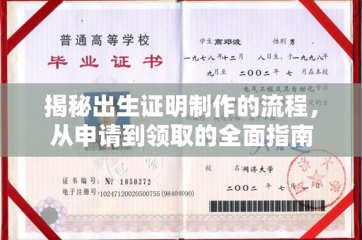 孙吴揭秘出生证明制作的流程，从申请到领取的全面指南
