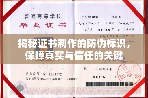 孙吴揭秘证书制作的防伪标识，保障真实与信任的关键