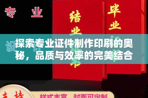 孙吴探索专业证件制作印刷的奥秘，品质与效率的完美结合