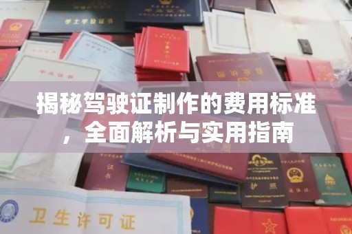 孙吴揭秘驾驶证制作的费用标准，全面解析与实用指南